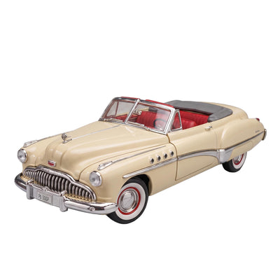 1949 Buick Roadmaster - Beige classic convertible with red interior and chrome details, showcasing vintage design and luxury. Up To 75% Off Retail.
