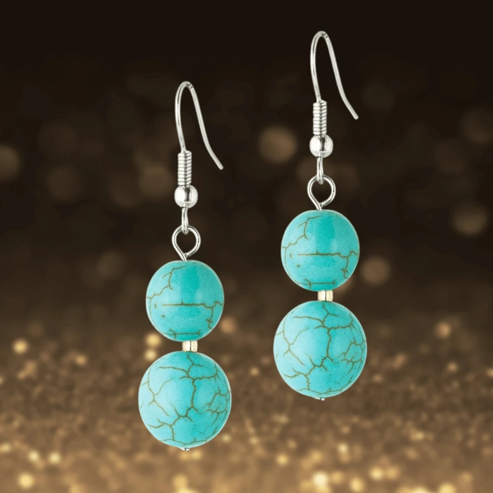 Daniel Steiger Turquoise and Tiger's Eye Earrings