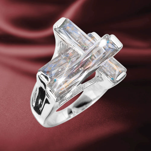 Daniel Steiger Contemporary Cross Ring Clear