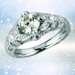 Daniel Steiger Floral Vine Ring Rhodium