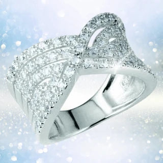 Paris Ring featuring an elegant sterling silver band adorned with sparkling stones, designed for a refined female jewelry collection.