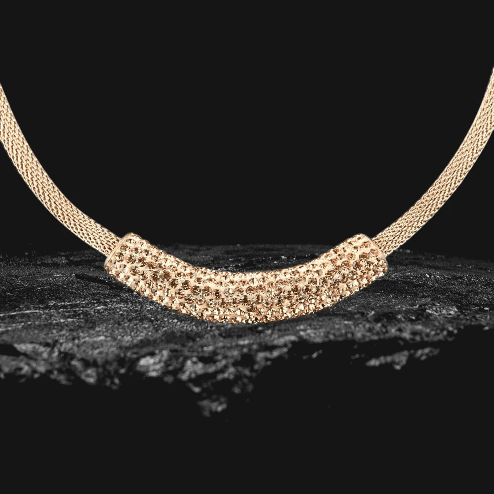 Daniel Steiger Crystal Contessa Rose Gold Necklace