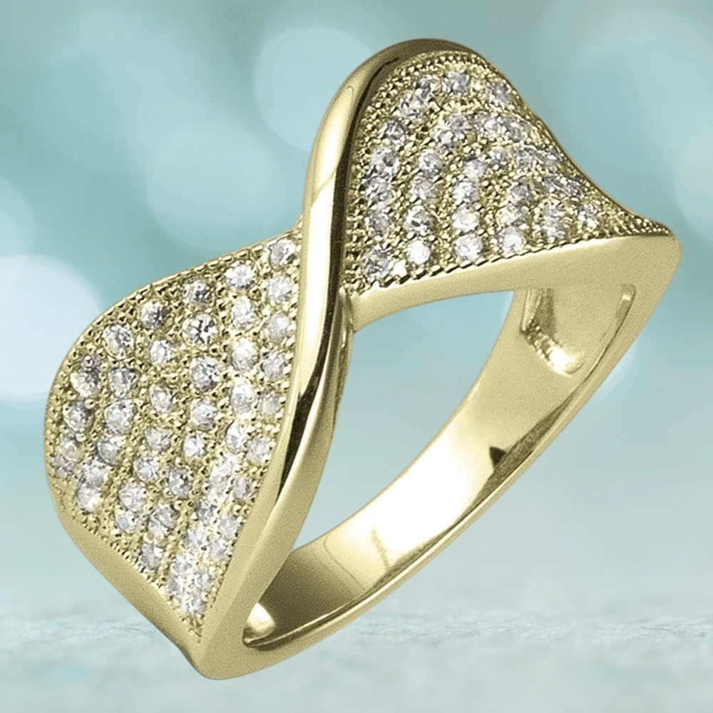 Daniel Steiger Pave Twist Gold Ring