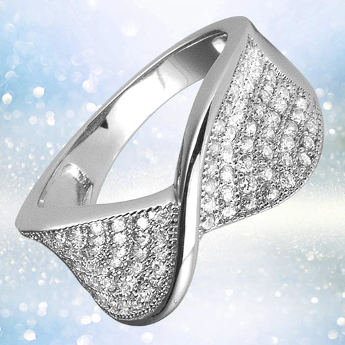Daniel Steiger Pave Twist Rhodium Ring