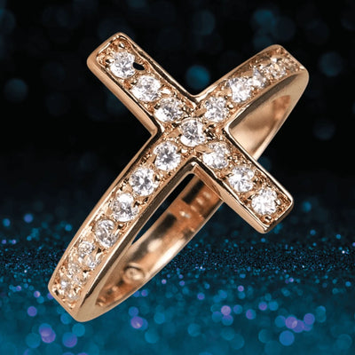 Daniel Steiger Reclining Cross Gold Ring