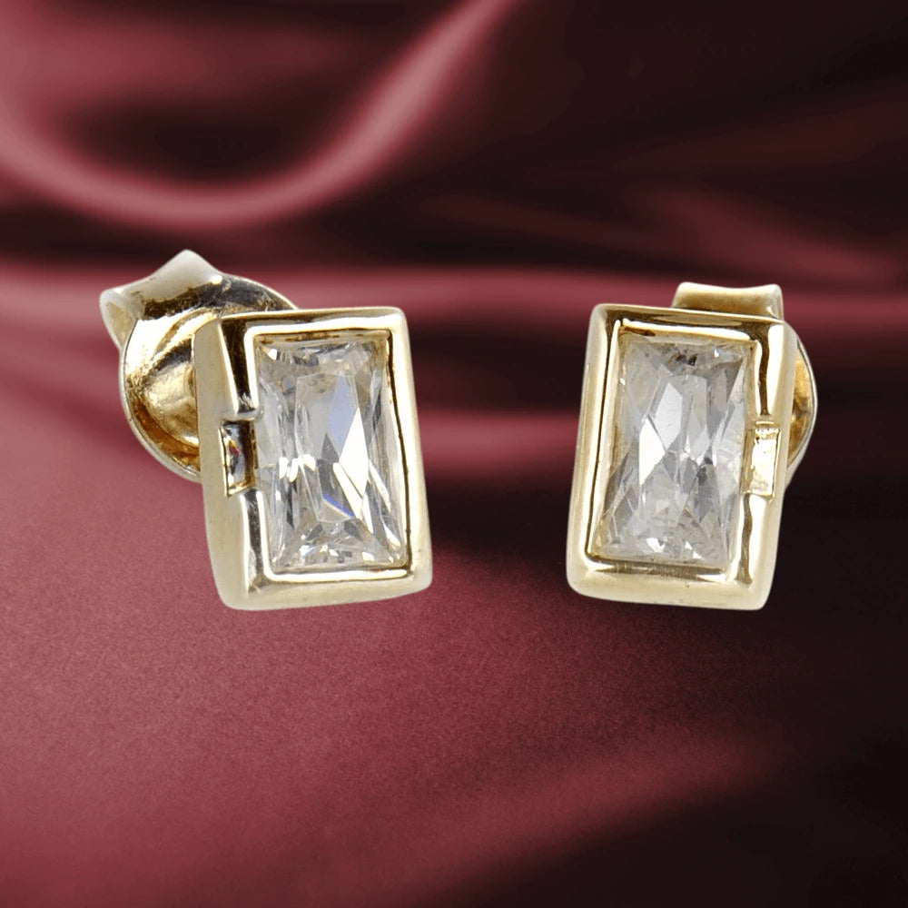 Daniel Steiger Peridot Baguette Clear Earrings