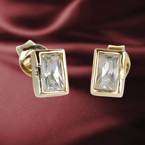 Daniel Steiger Peridot Baguette Clear Earrings