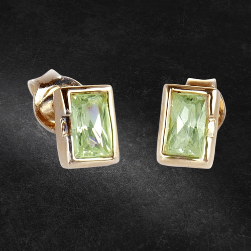 Daniel Steiger Peridot Baguette Earrings