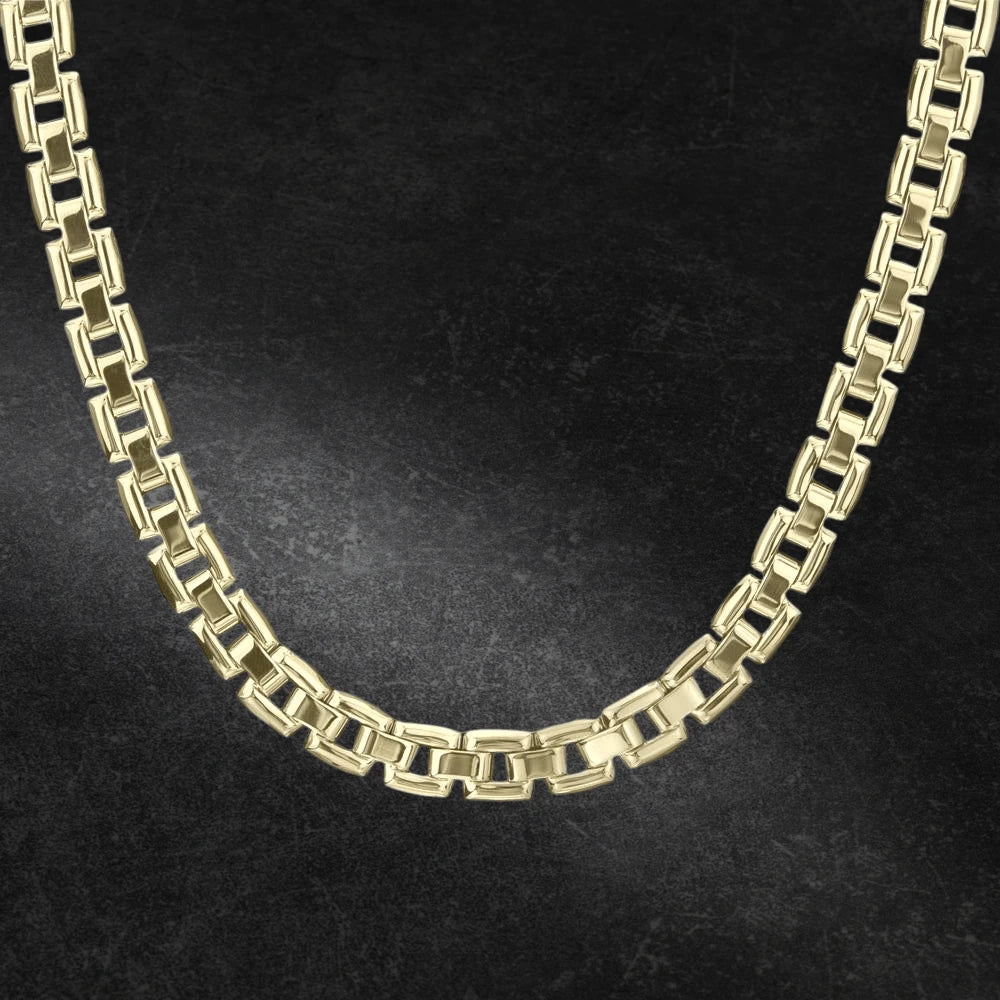 Milano Necklace featuring a sophisticated gold-plated stainless steel chain designed for men, showcasing a modern and elegant jewelry style.