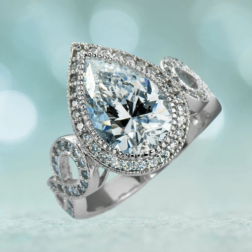 Daniel Steiger Marie Anna Teardrop Rhodium Ring