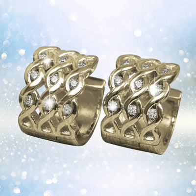 Ipanema Gold Earrings featuring an elegant gold-plated sterling silver design with sparkling accents, perfect fine jewelry for women seeking timeless sophistication.