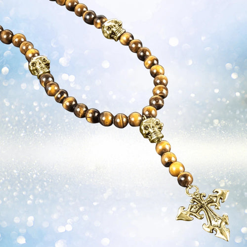 Daniel Steiger Skull Tiger Eye Rosary
