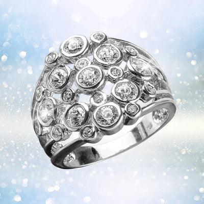 Daniel Steiger Champagne Fizz Rhodium Ring