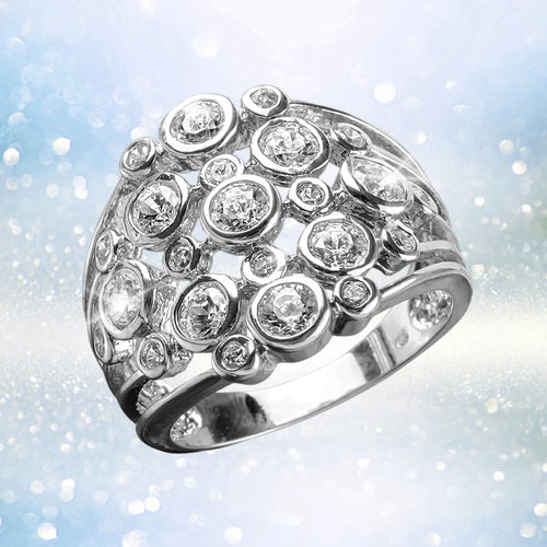 Daniel Steiger Champagne Fizz Rhodium Ring