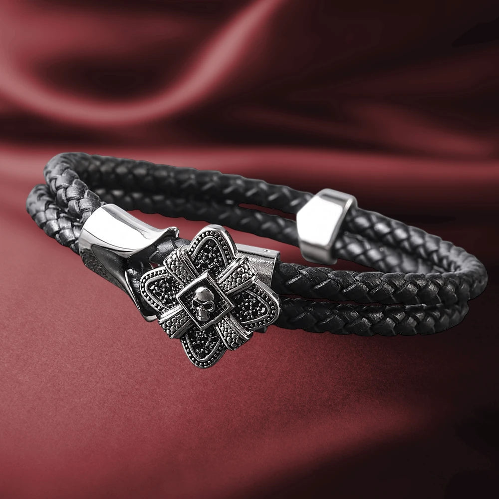 Daniel Steiger Men's Midnight Skull Steel Bracelet