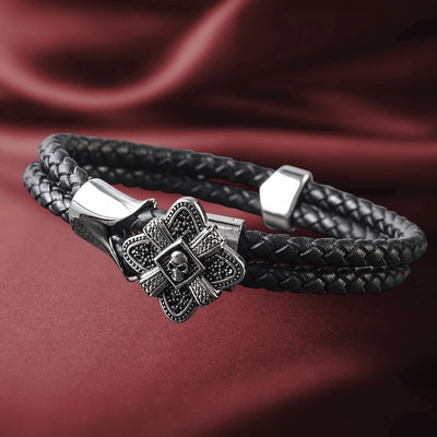 Daniel Steiger Men's Midnight Skull Steel Bracelet