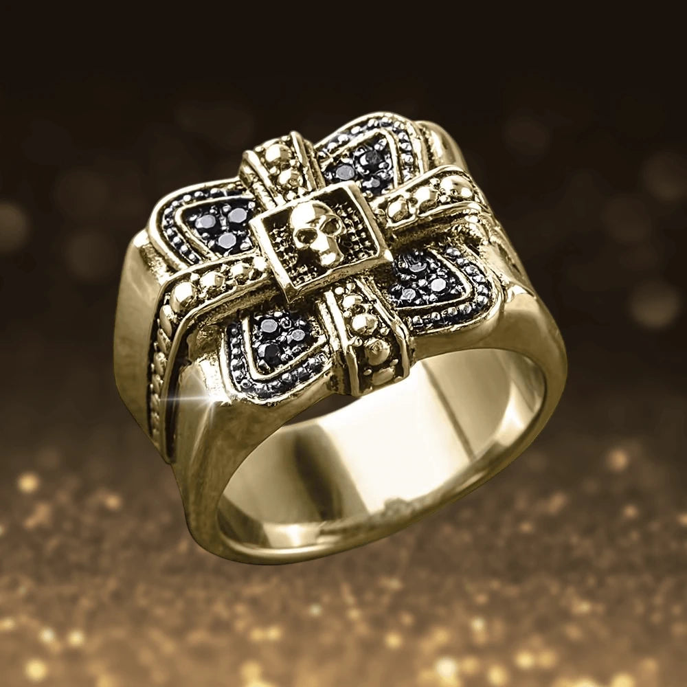 Daniel Steiger Midnight Skull Gold Fused Ring