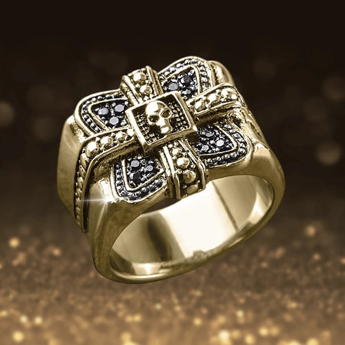 Daniel Steiger Midnight Skull Gold Fused Ring