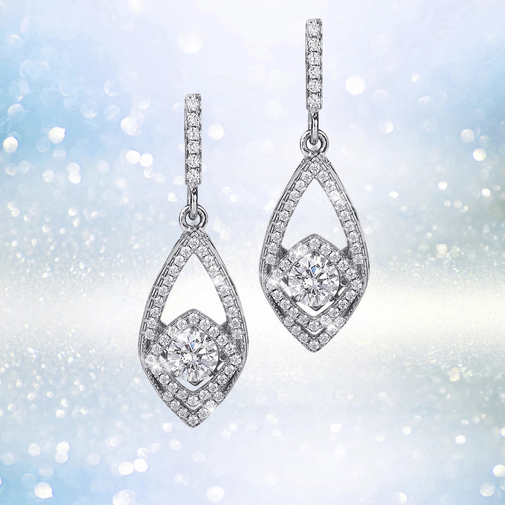 Daniel Steiger Dancing Decora Rhodium Earrings