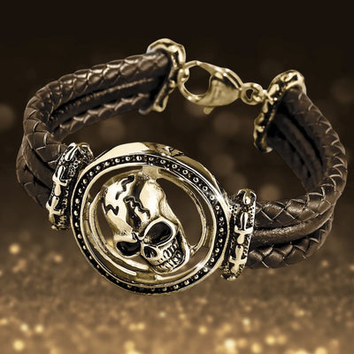Daniel Steiger Skull Arena Gold Bracelet