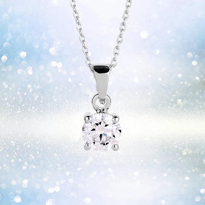 Brilliant Birthstones Pendant April featuring a sparkling sterling silver pendant with rhodium plating, designed for women, perfect as an elegant jewelry necklace.