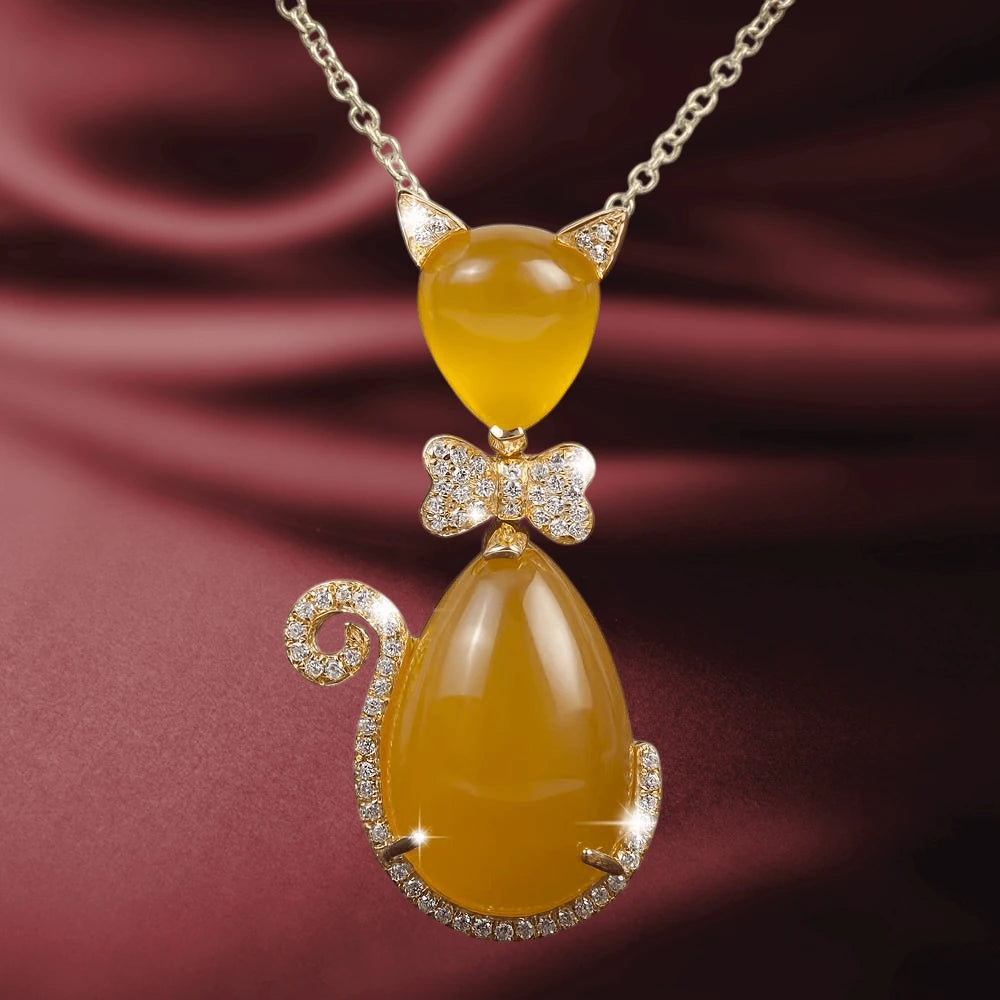 Daniel Steiger Bow Cat Tangerine Pendant