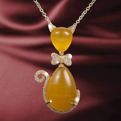Daniel Steiger Bow Cat Tangerine Pendant