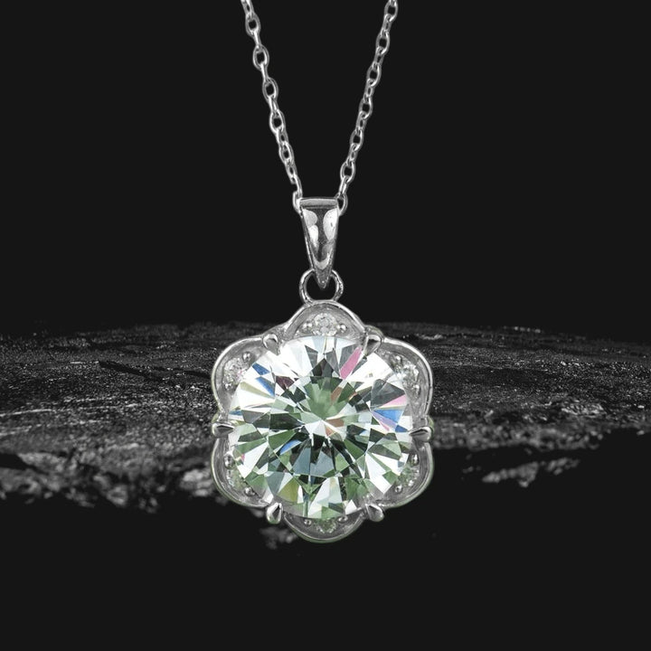 Spring Daisy Pendant featuring a sterling silver and rhodium-plated floral design with a sparkling centerpiece, crafted for women looking for elegant jewelry necklaces.