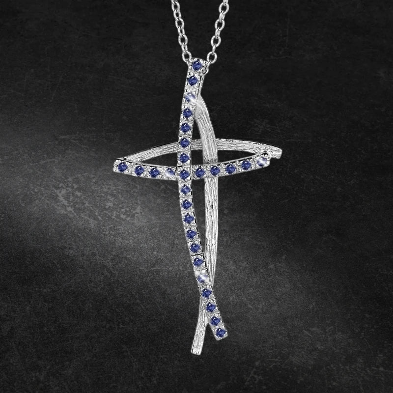 Daniel Steiger Decoria Rhodium Cross Pendant