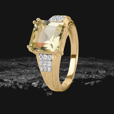 Daniel Steiger Lemon Quartz Solitaire Ring