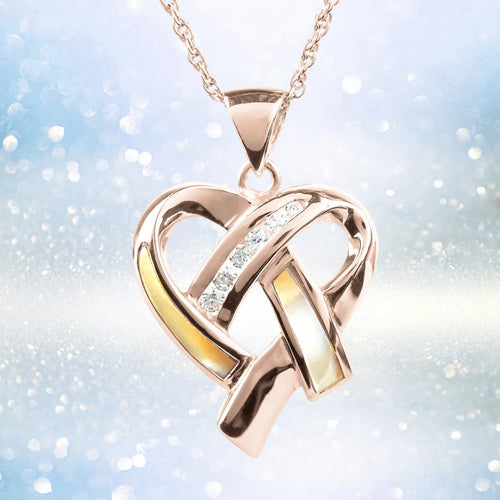 Daniel Steiger Opal Heartbeat Rose Gold Pendant