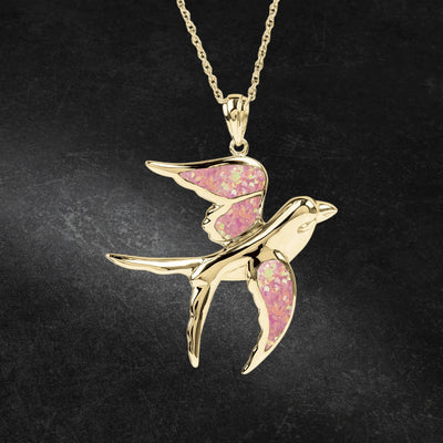 Daniel Steiger Flying Swallow Yellow Gold Pendant