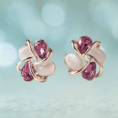 Daniel Steiger Orbit Swirl Earrings Rose Gold