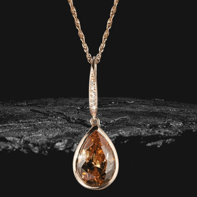 Daniel Steiger Delight Chocolate Pear Drop Pendant