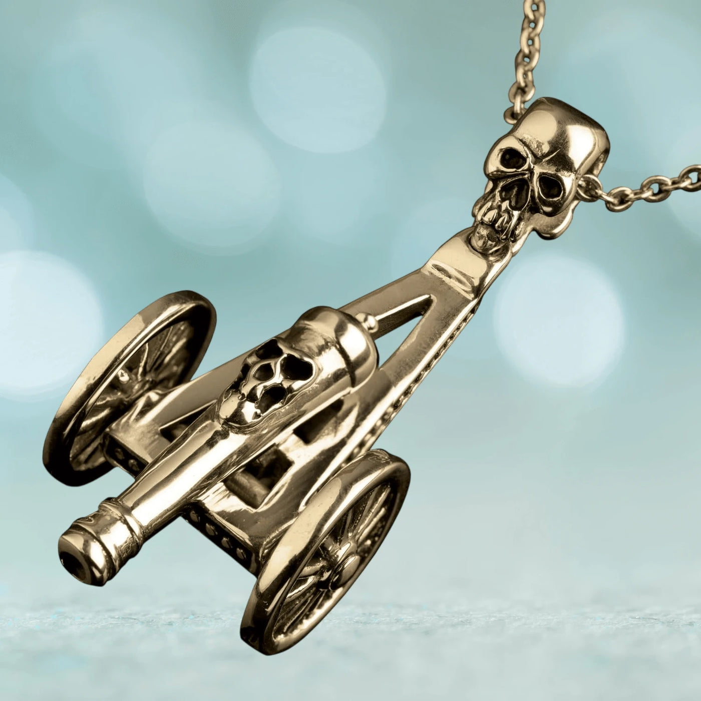 Daniel Steiger Skull Cannon Gold Pendant