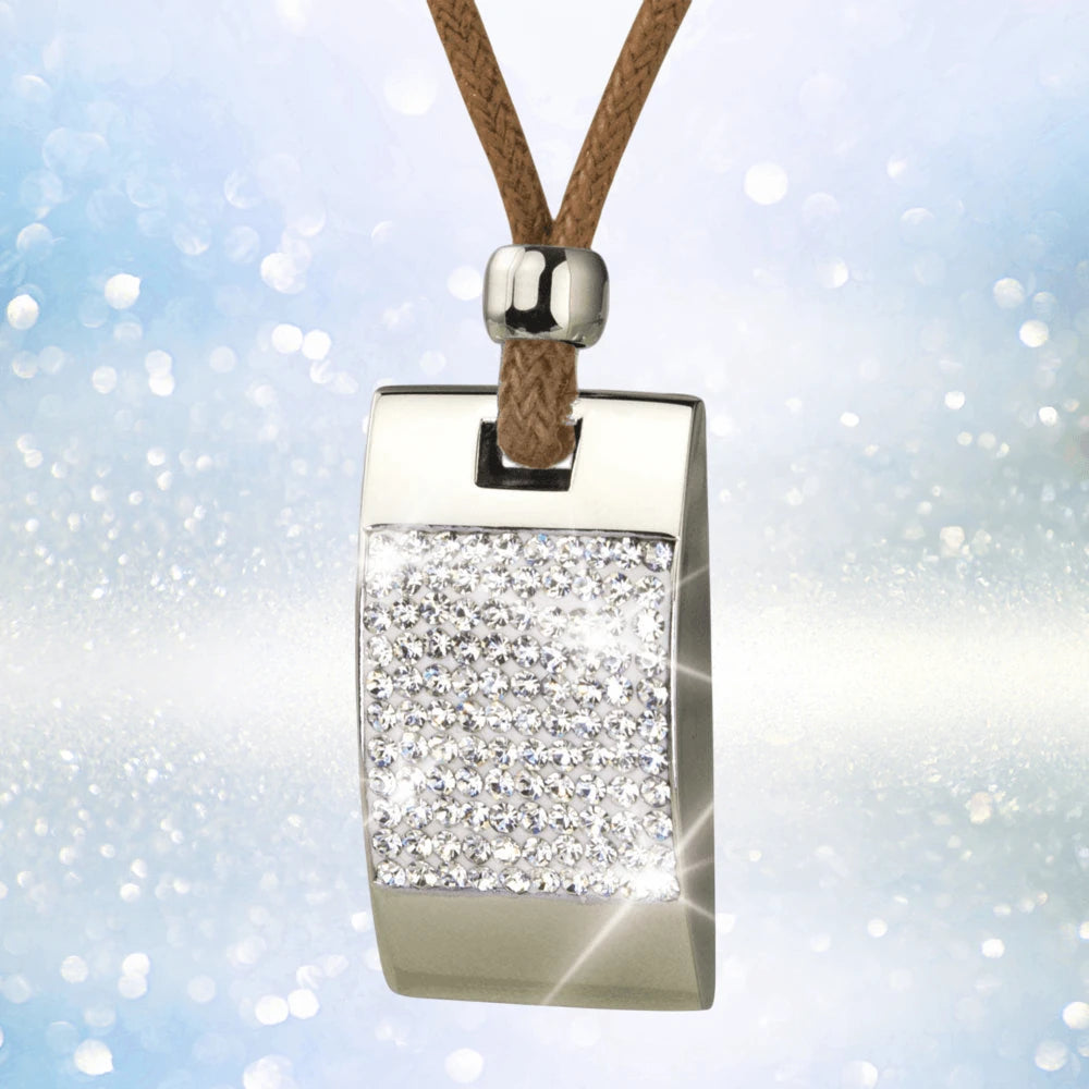 Daniel Steiger Crystal Tablet Dark Caramel Pendant