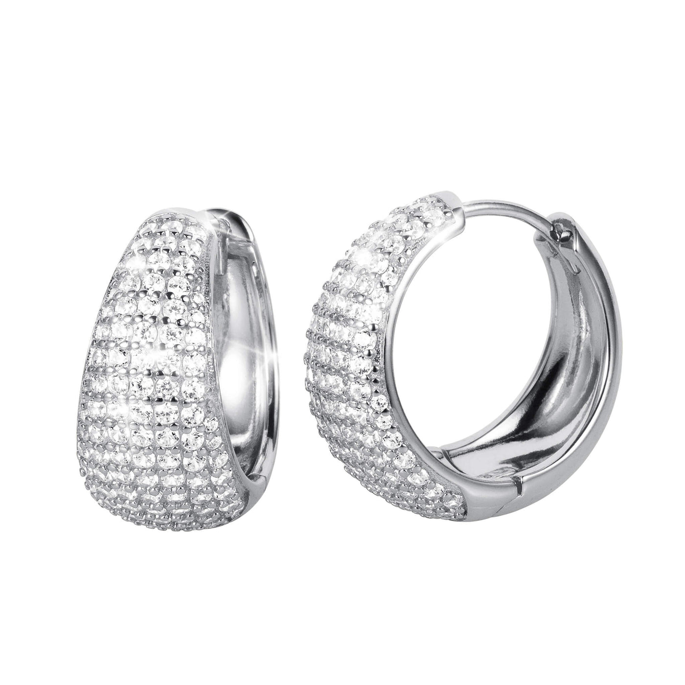 Daniel Steiger Nova Radiance Silver Hoop Earrings