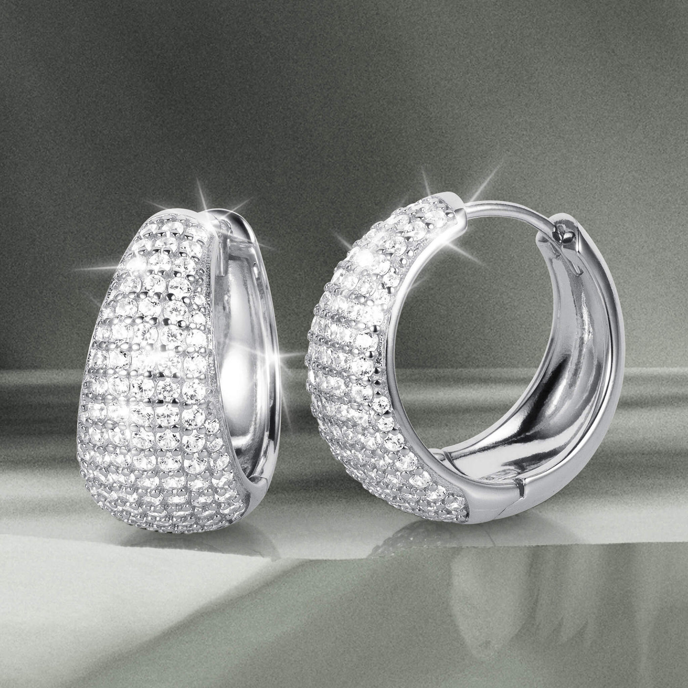 Daniel Steiger Nova Radiance Silver Hoop Earrings