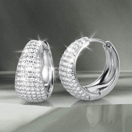 Daniel Steiger Nova Radiance Silver Hoop Earrings
