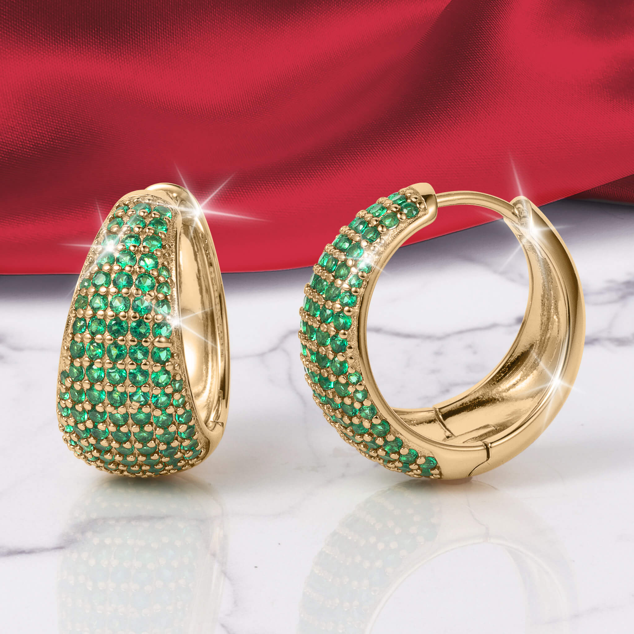 Daniel Steiger Nova Vivid Green Hoop Earrings
