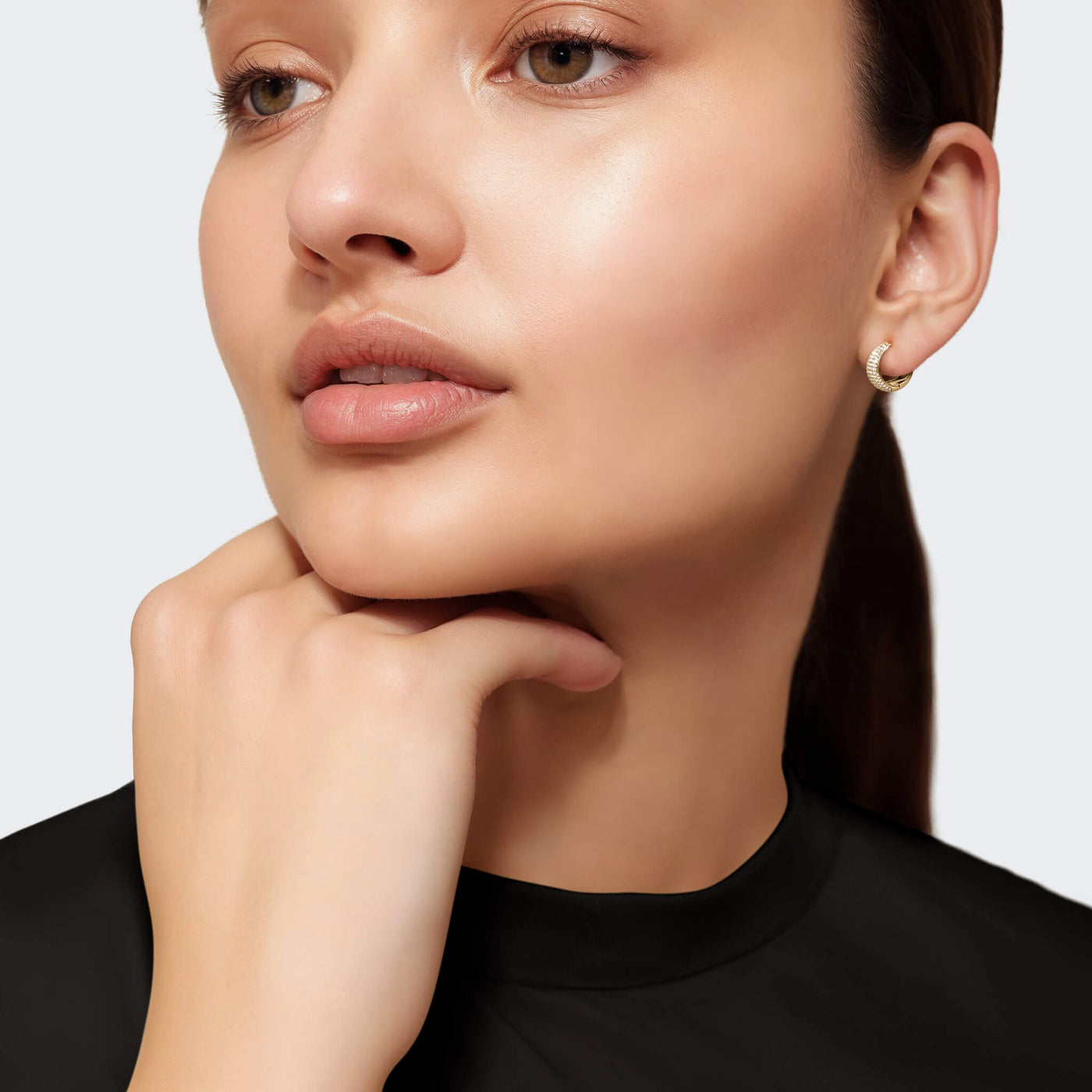 Daniel Steiger Nova Radiance Gold Hoop Earrings