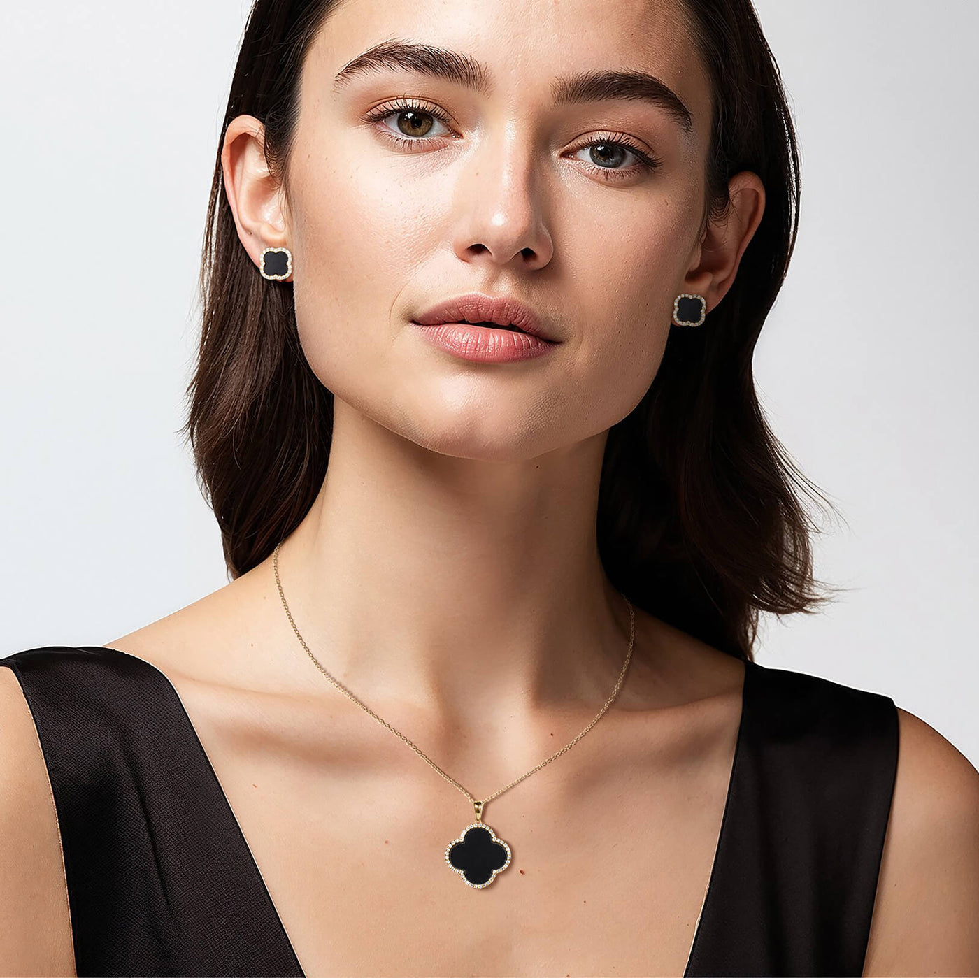 Daniel Steiger Fortuna Clover Onyx Pendant