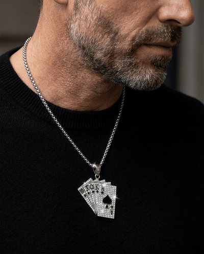 Royal Flush Pendant On Man