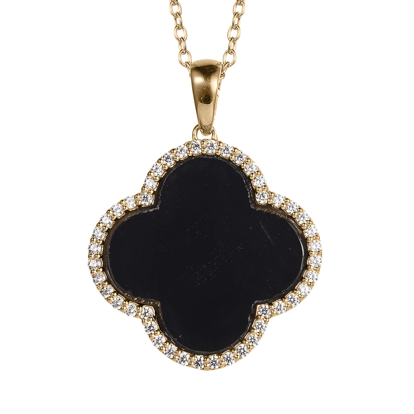 Daniel Steiger Fortuna Clover Onyx Pendant