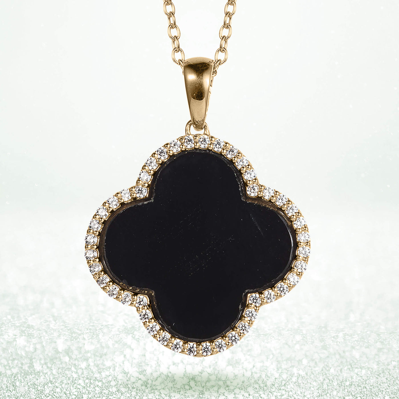 Daniel Steiger Fortuna Clover Onyx Pendant
