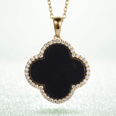 Daniel Steiger Fortuna Clover Onyx Pendant