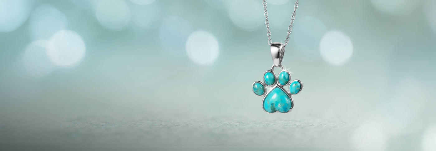Turquoise Paw Pendant