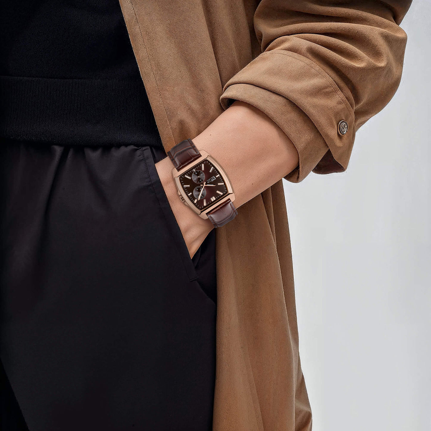 Daniel Steiger Prestige Tonneau Brown Men's Watch