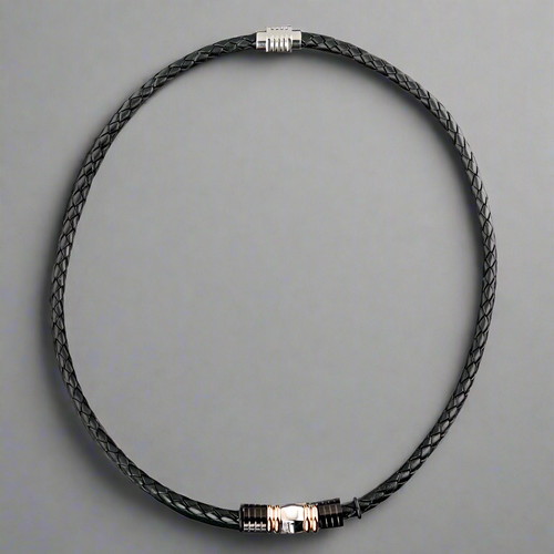 Black Diamond Leather Necklace