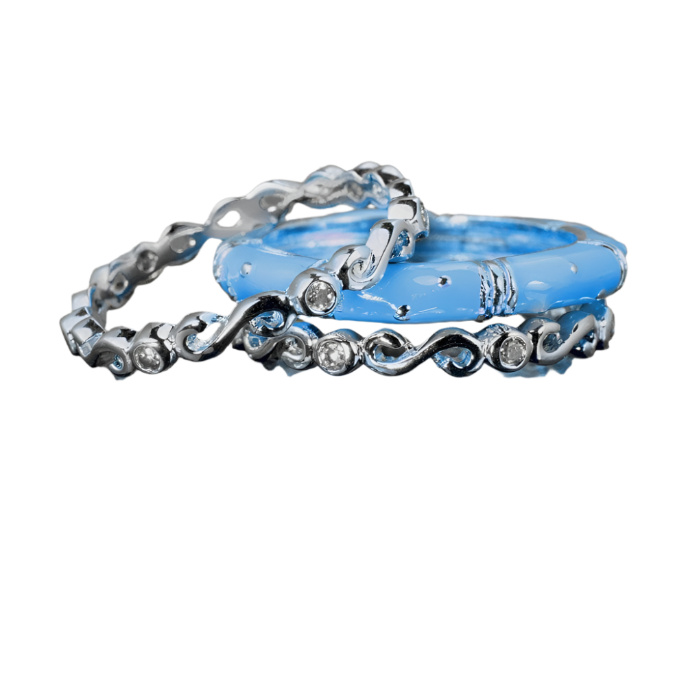 Daniel Steiger Ming Enamel Stacker Blue Rings